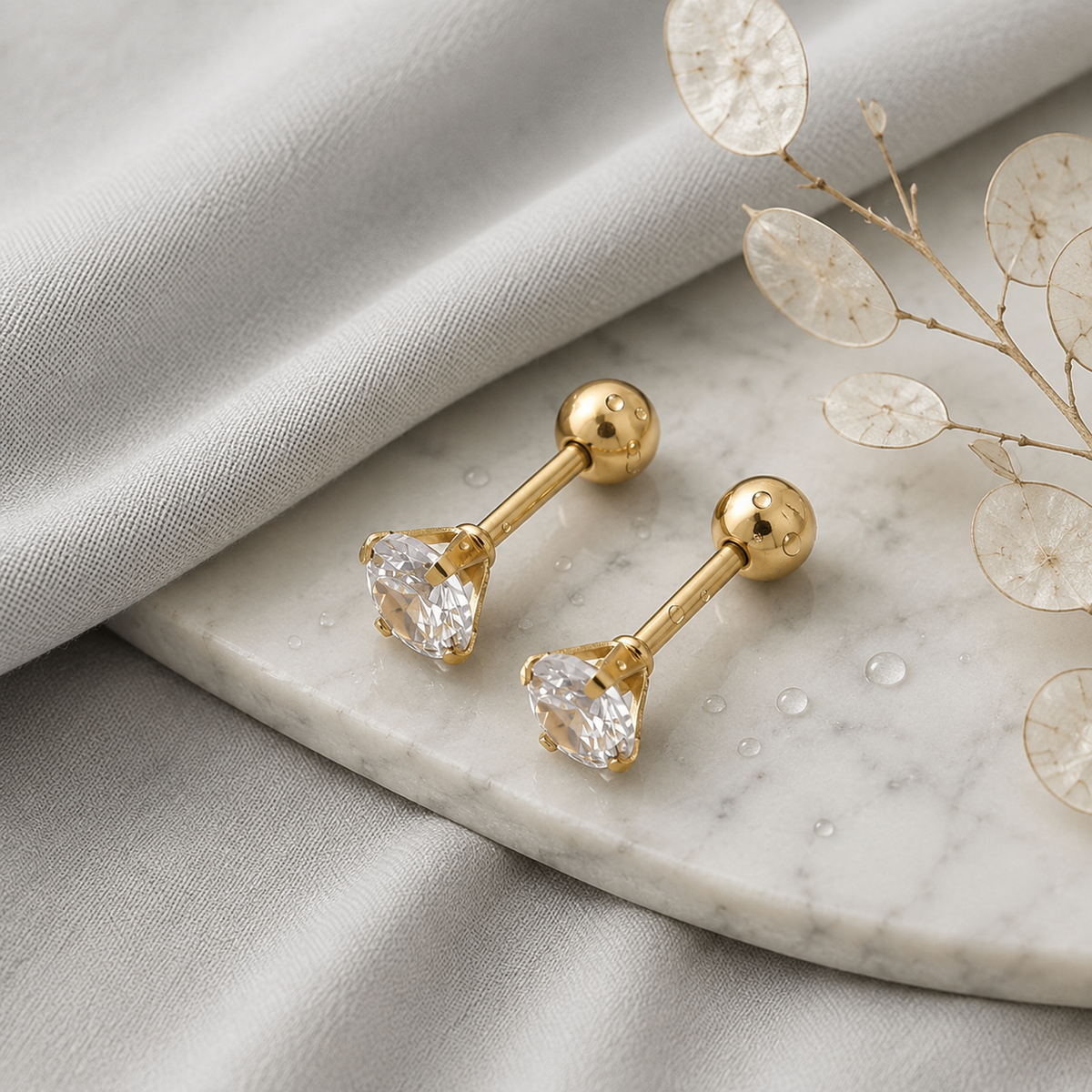 A0062 Golden Spark Studs