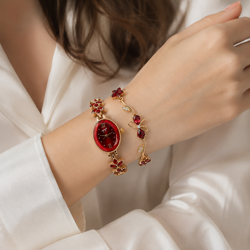A0097 Ruby Elegance Timepiece
