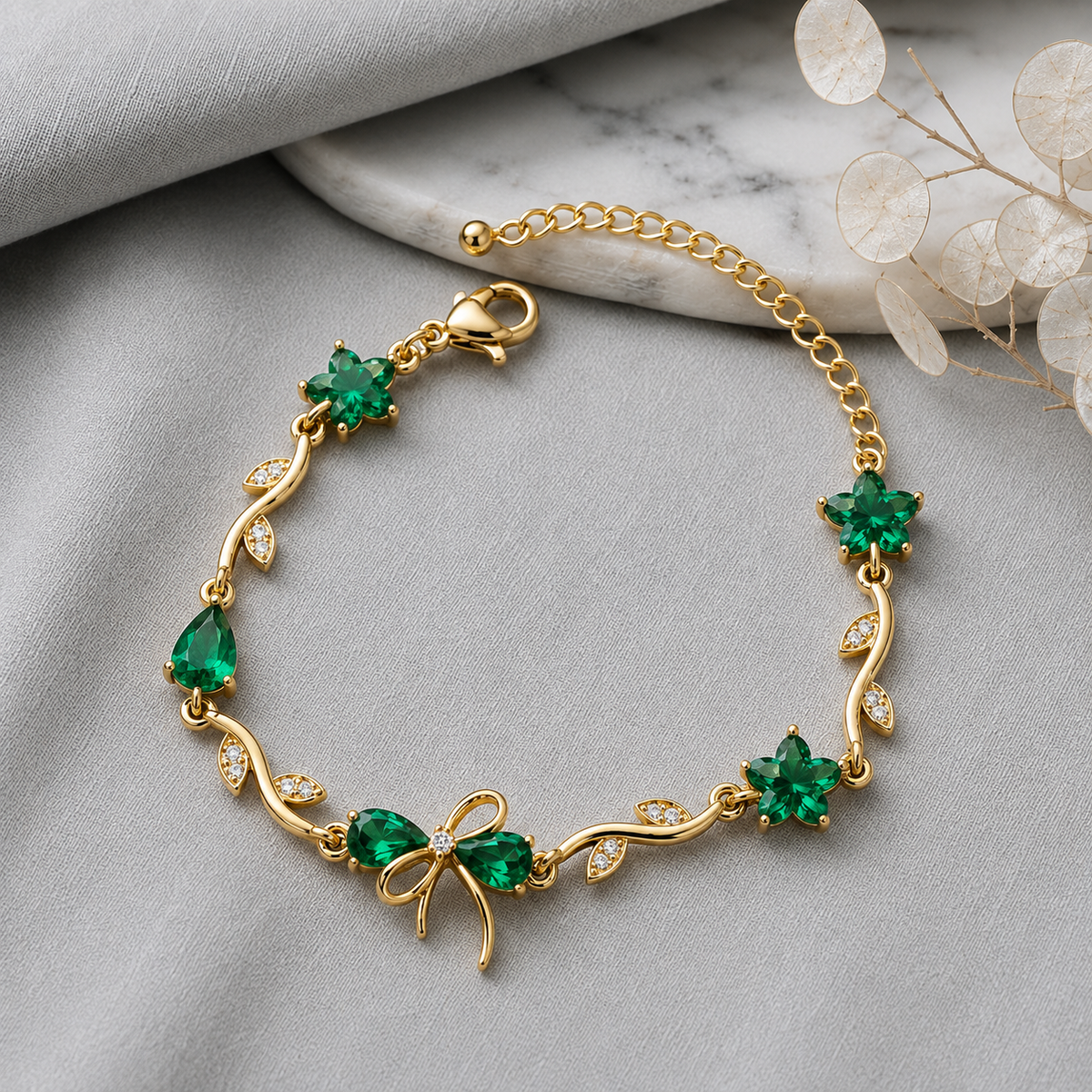 A0093 Emerald Bloom Bracelet