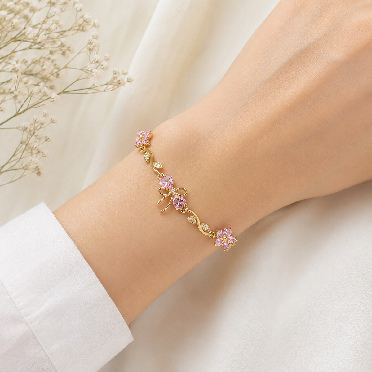 A0096 Pink Blossom Bracelet