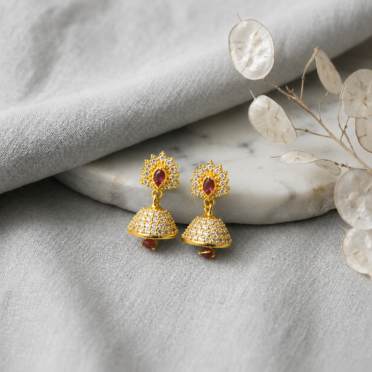 A009 one Carat Indian Jhumkas