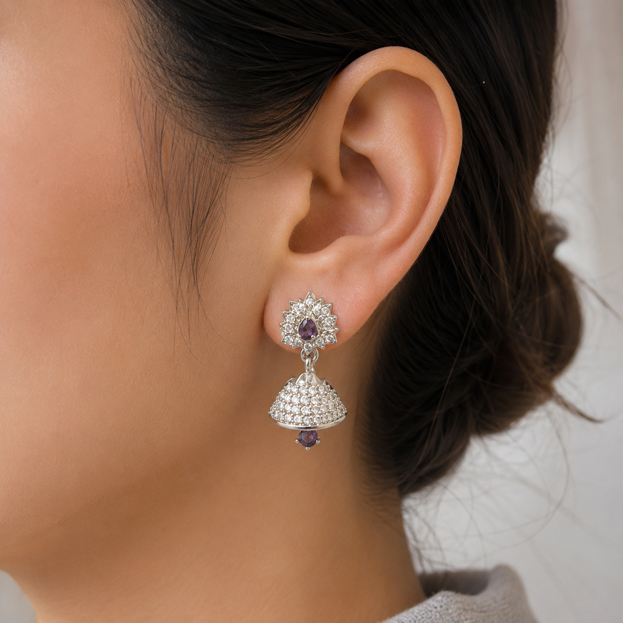 A0011 One Carat Indian Jumkas