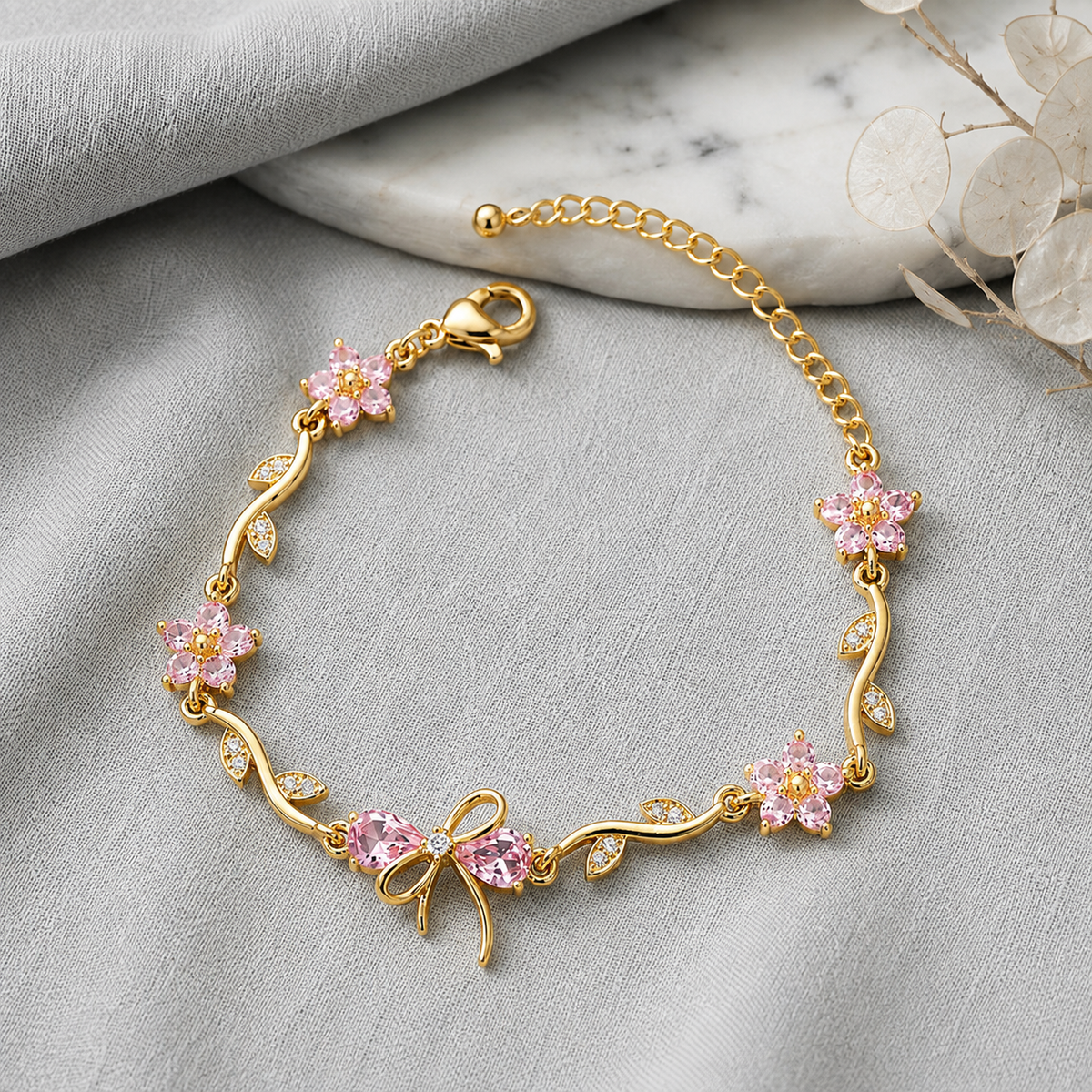 A0096 Pink Blossom Bracelet