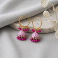A0018 Pink Jhumka Hoops