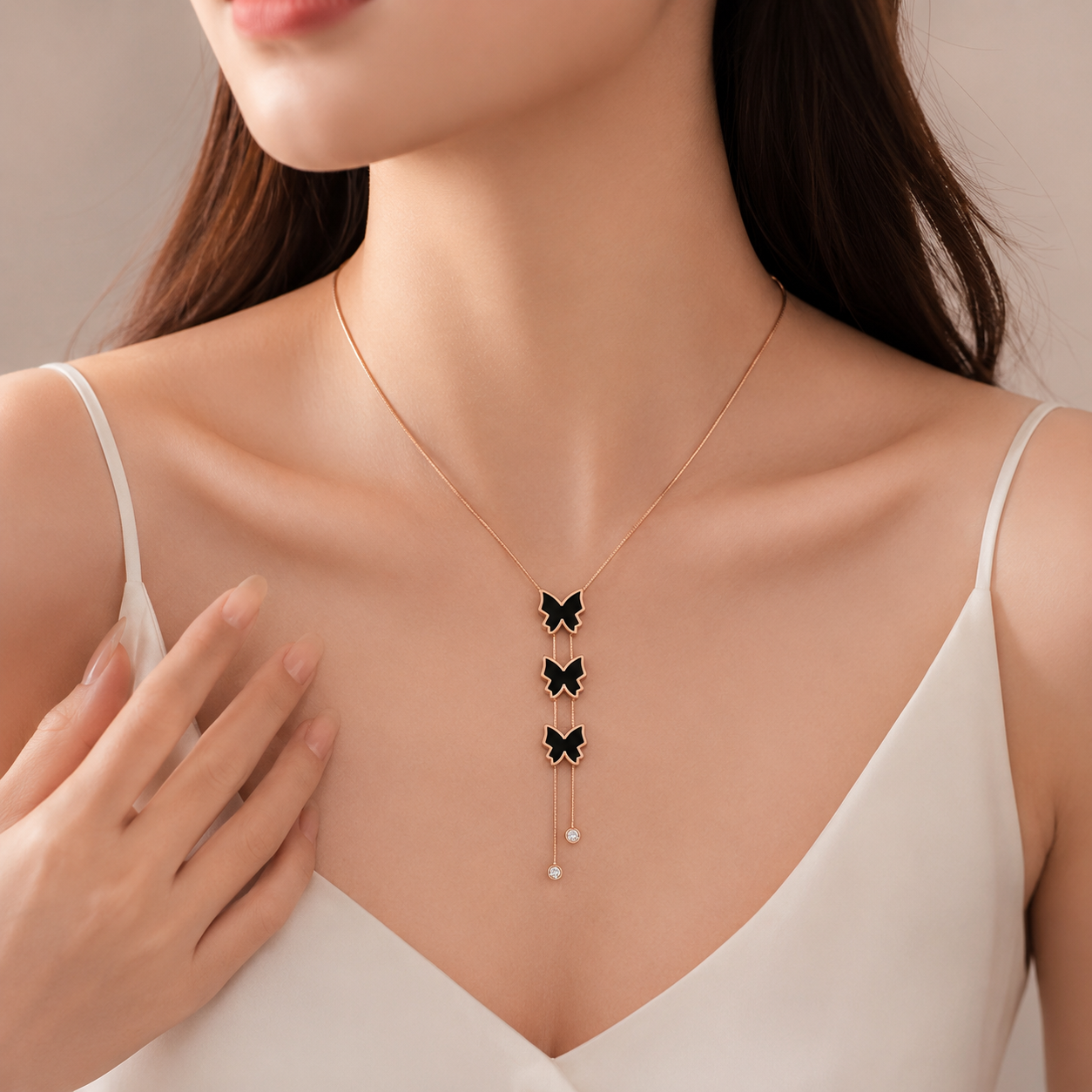 A0029 Butterfly Cascade Necklace