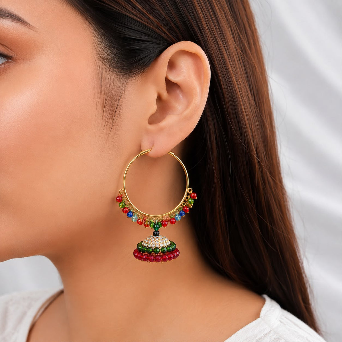 A0071 Colorful Jhumka Hoops