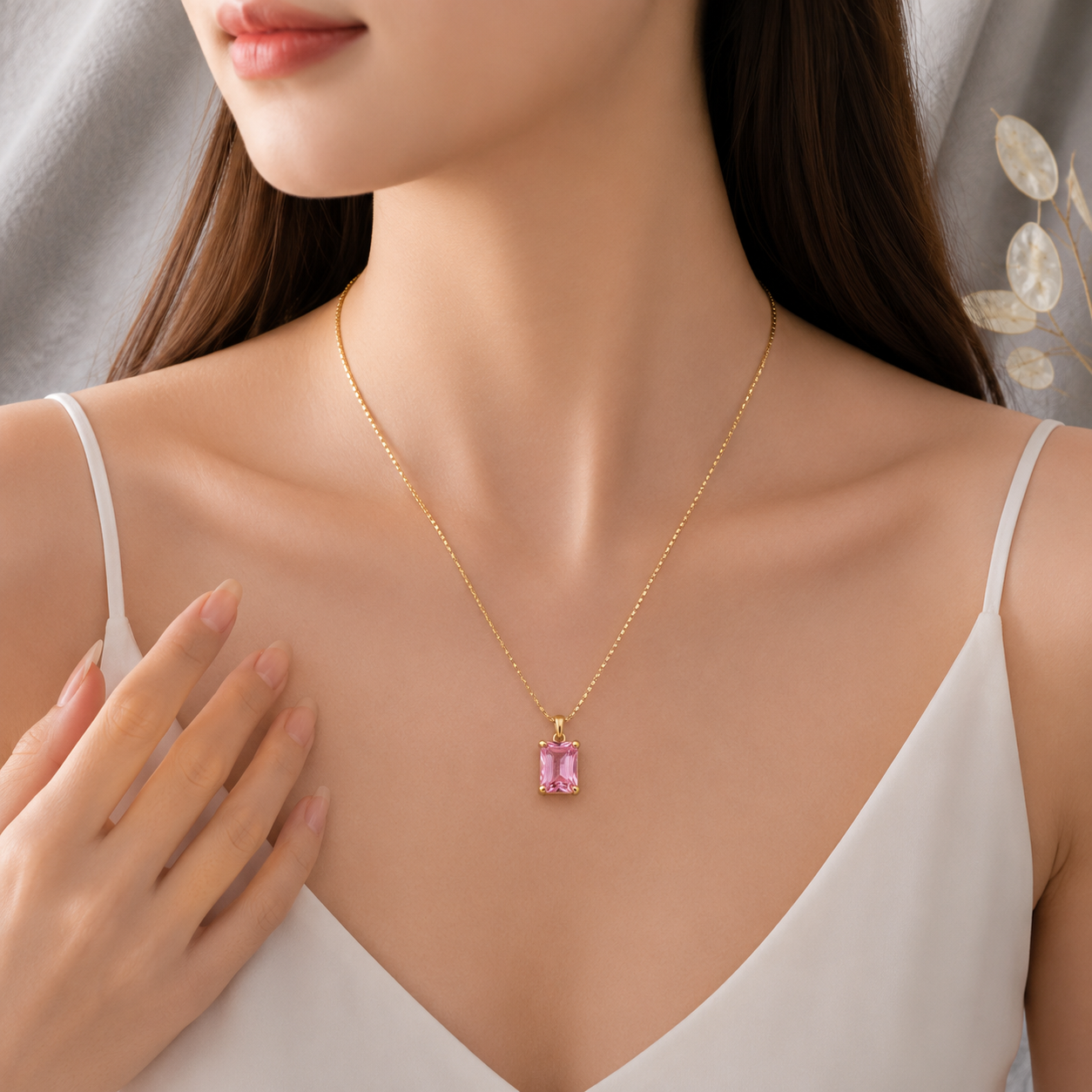 A0031 Blush Gem Pendant