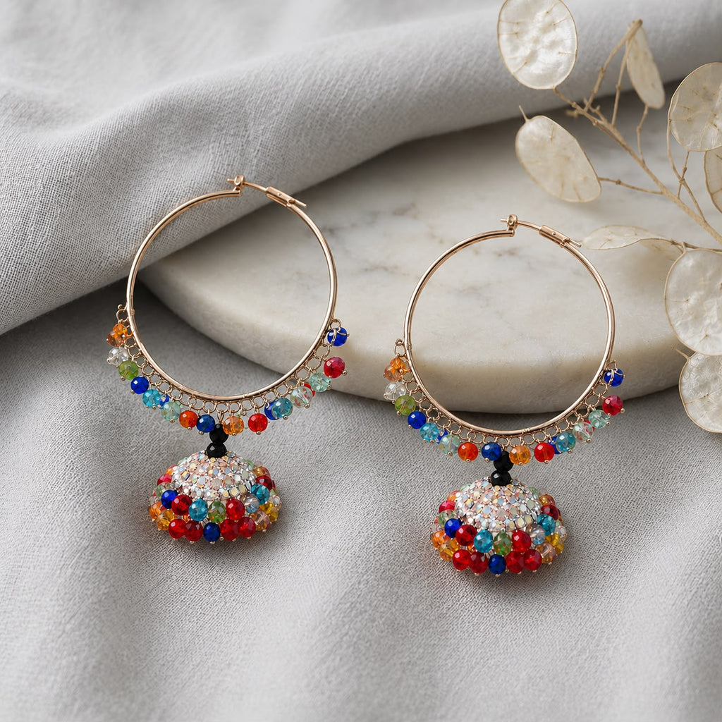 A0070 Rainbow Jhumka Hoops