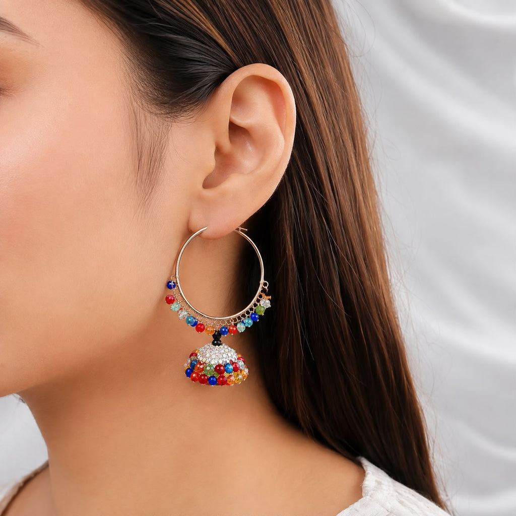 A0070 Rainbow Jhumka Hoops