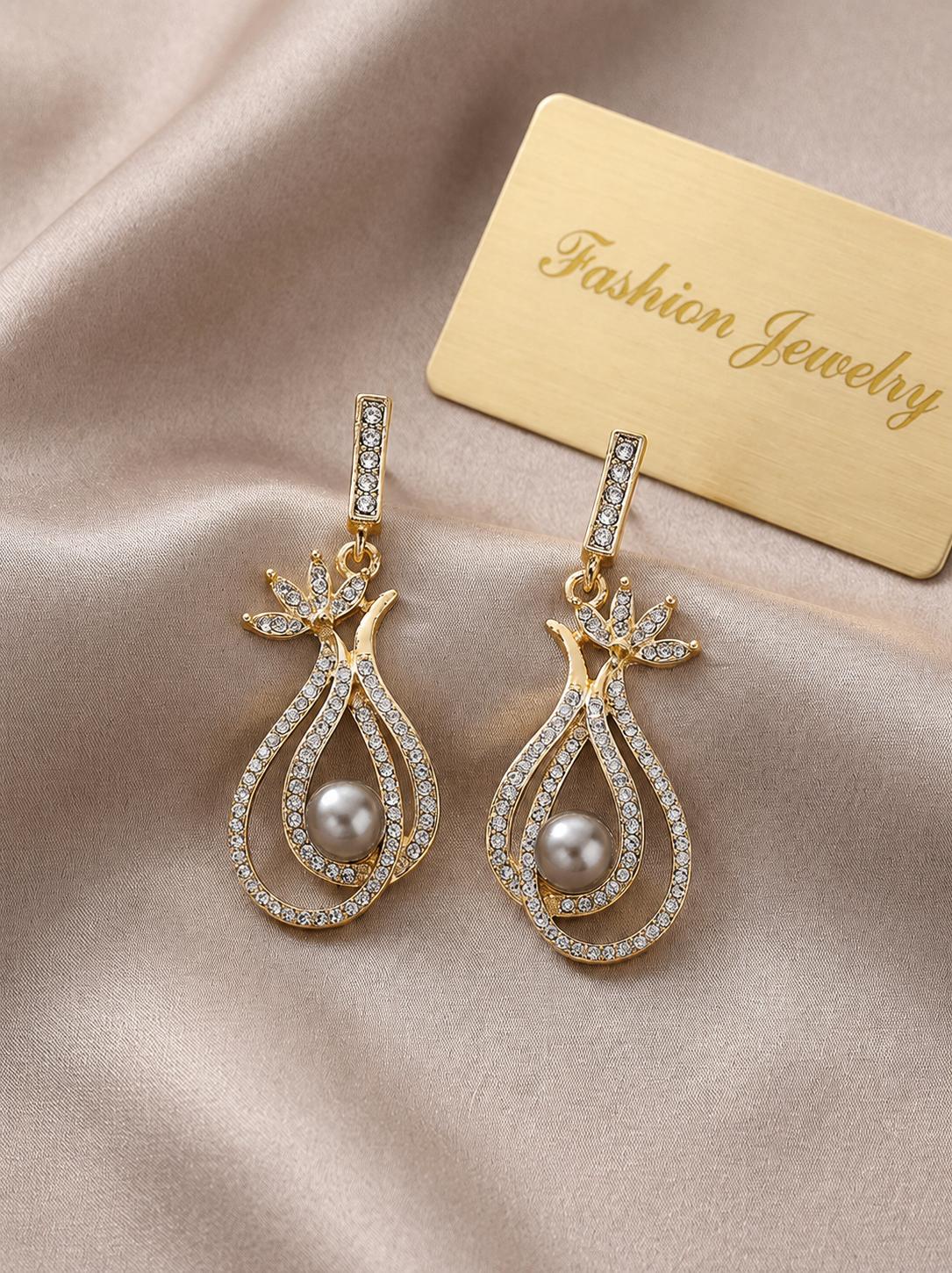 A004 Celestial Pearl Drop Earrings
