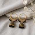 A0016 Black Jhumka Hoops