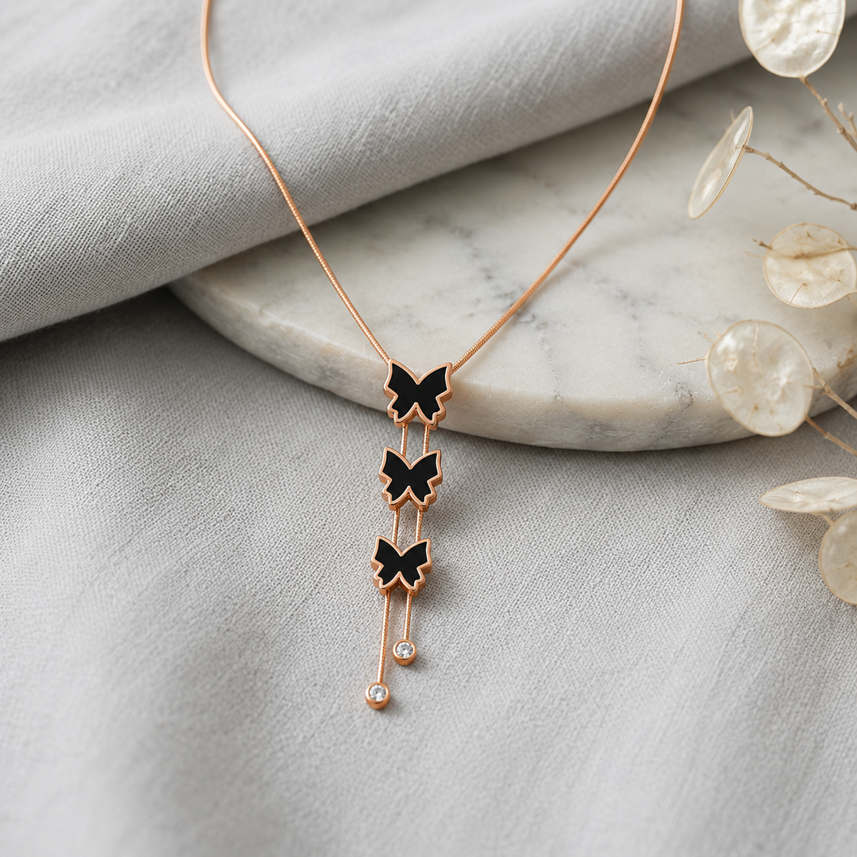 A0029 Butterfly Cascade Necklace