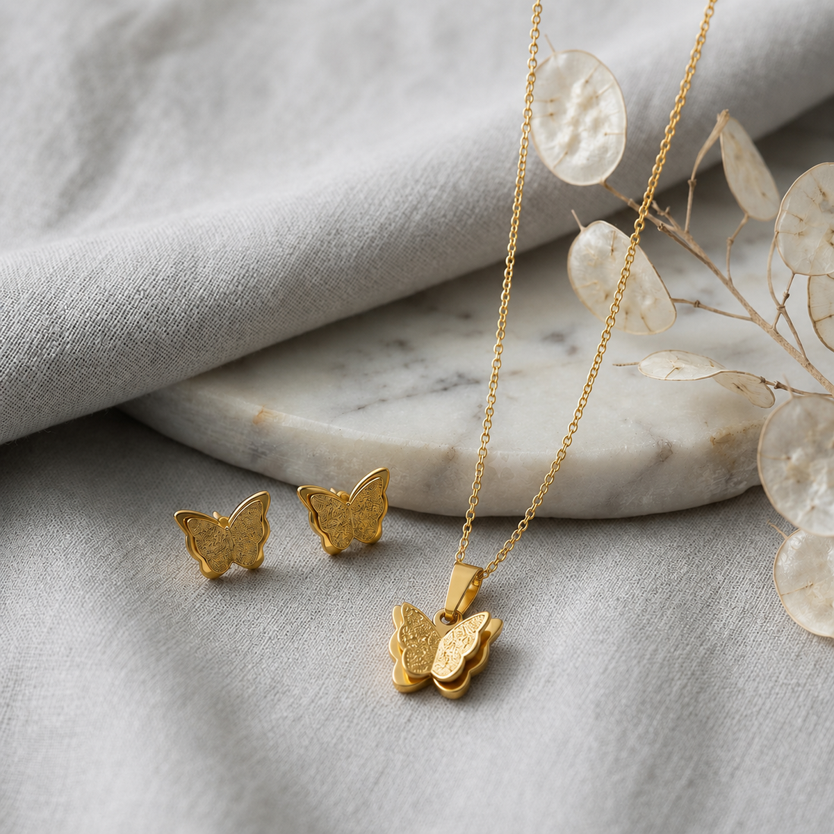 A0077 Golden Butterfly Set