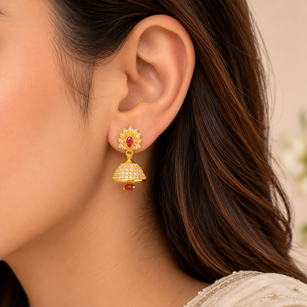 A009 one Carat Indian Jhumkas