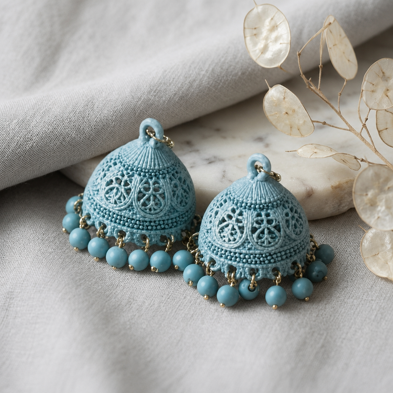 A0026 Sky Serenity Jhumkas