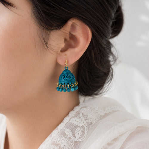 A0017 Turquoise Jhumka Earrings