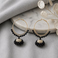 A0072 Black Beaded Hoops
