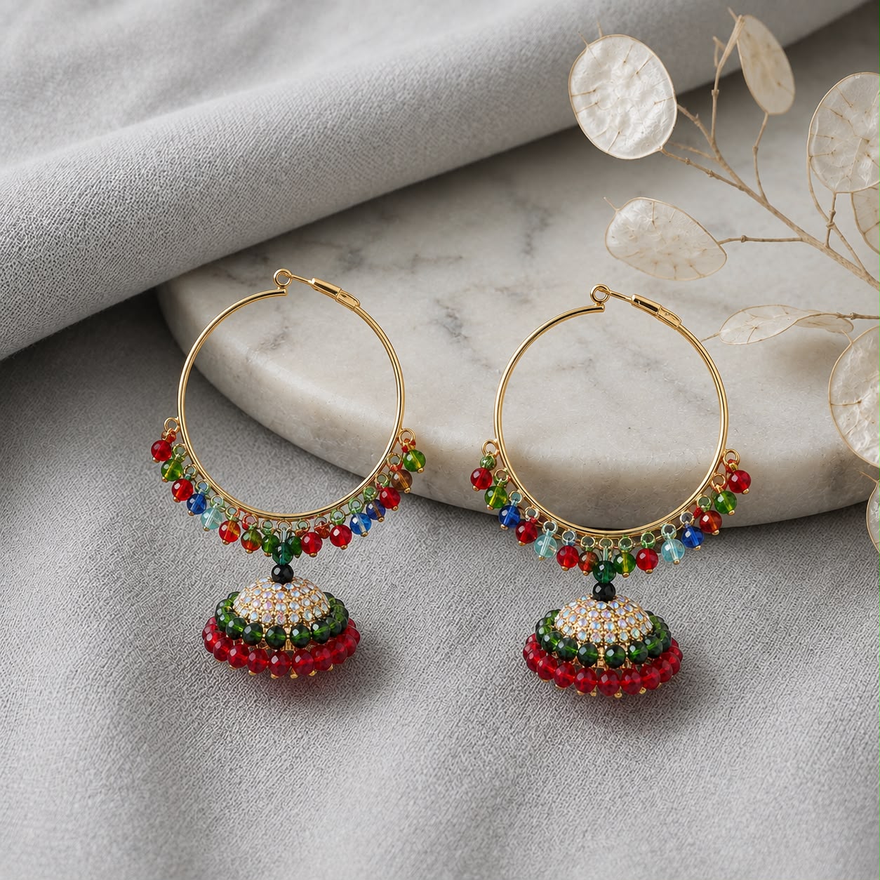 A0071 Colorful Jhumka Hoops